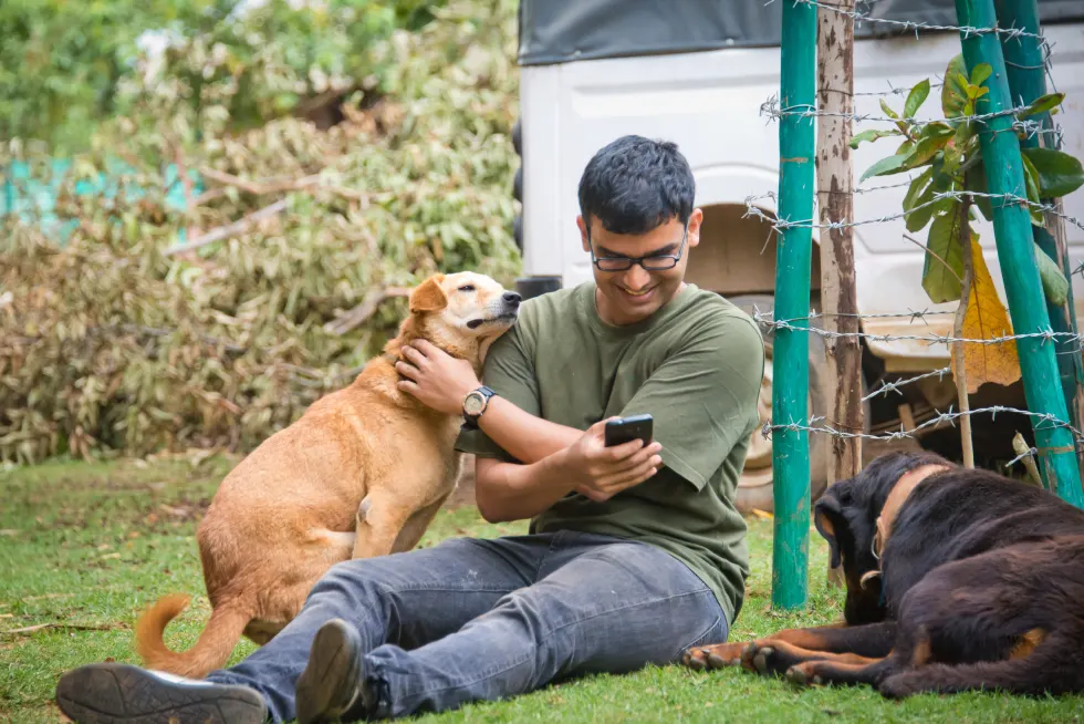 selfie with a dog