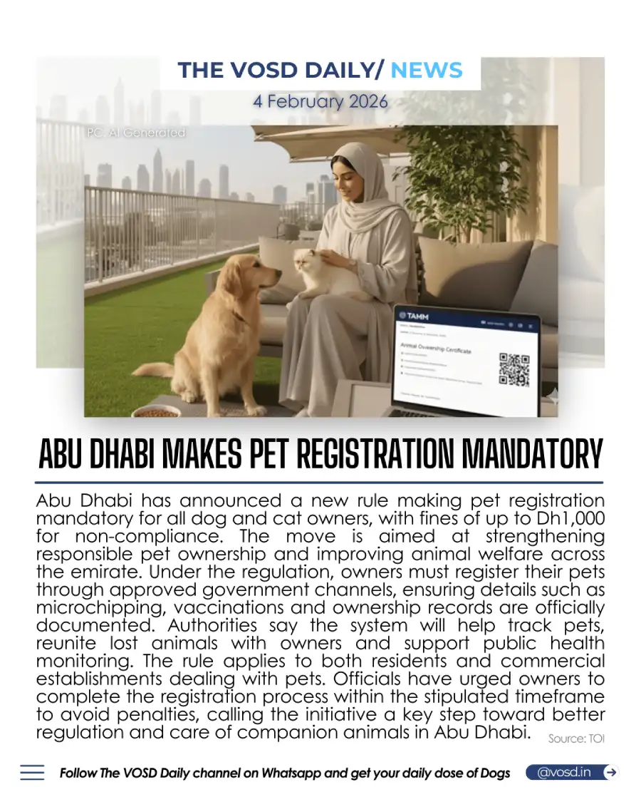 Abu Dhabi Makes Pet Registration Mandatory Abu Dhabi Makes Pet Registration Mandatory
